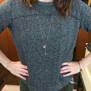 Silver Key Necklace with stone